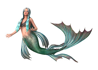 Image showing Fantasy Mermaid on White