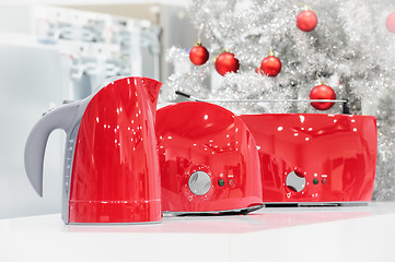 Image showing Home appliances store at Christmas