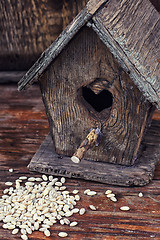 Image showing retro wooden birdhouse