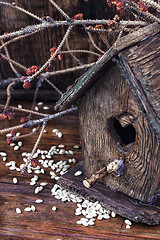 Image showing retro wooden birdhouse