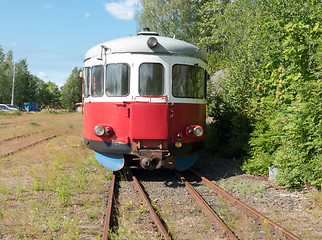 Image showing one old railbuss on the station