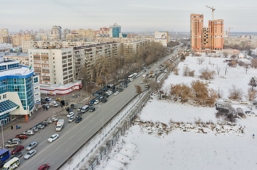 Image showing Traffic on Profsoyuznaya street in Tyumen. Russia