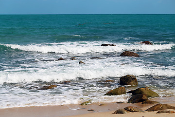 Image showing Beautiful sea with waves 