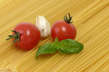 Image showing Spaghetti with garnish