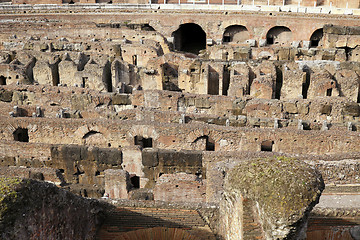 Image showing interior view of the ancient Colosseum in Rome, Italy