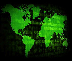 Image showing Blank World Map Shows Globe Or Earth Copyspace With Numbers