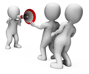 Image showing Megaphone Character Shows Motivation Authority And Do It