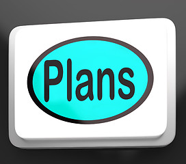 Image showing Plans Button Shows Objectives Planning And Organizing