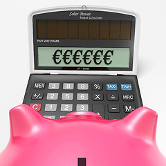 Image showing Euros In Calculator Shows Finance In Europe