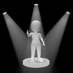 Image showing White Spotlights On Character Showing Success Fame And Performan