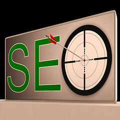 Image showing Seo Target Means Search Engine Optimization And Promotion