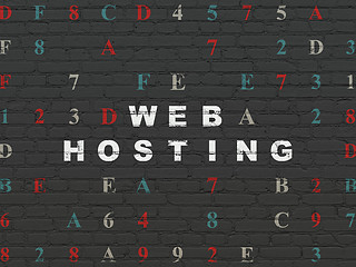Image showing Web development concept: Web Hosting on wall background