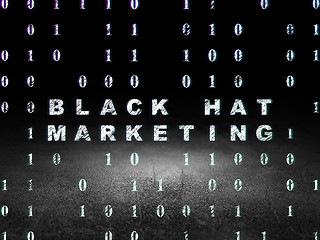 Image showing Business concept: Black Hat Marketing in grunge dark room