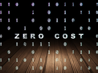 Image showing Finance concept: Zero cost in grunge dark room