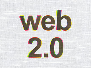 Image showing Web development concept: Web 2.0 on fabric texture background