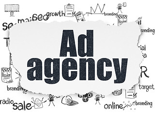 Image showing Marketing concept: Ad Agency on Torn Paper background