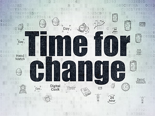 Image showing Time concept: Time for Change on Digital Paper background