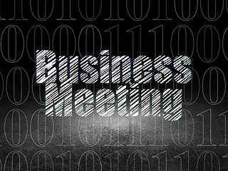 Image showing Finance concept: Business Meeting in grunge dark room