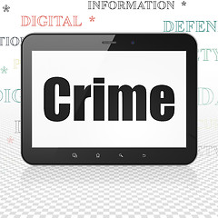 Image showing Protection concept: Tablet Computer with Crime on display