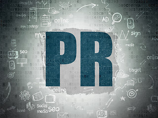 Image showing Marketing concept: PR on Digital Paper background