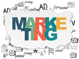 Image showing Advertising concept: Marketing on Torn Paper background