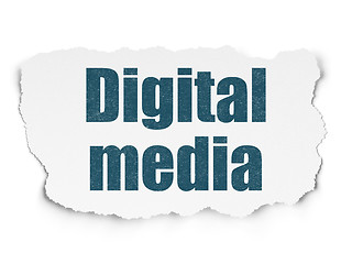 Image showing Advertising concept: Digital Media on Torn Paper background