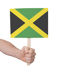 Image showing Hand holding small card - Flag of Jamaica