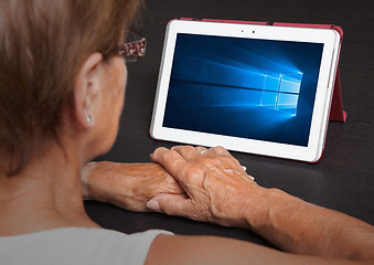 Image showing HEERENVEEN, NETHERLANDS, June 6, 2015: Tablet computer with Wind