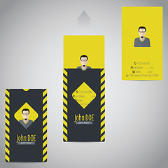 Image showing Simplistic flat business card with photo and data