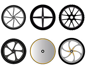 Image showing bicycle wheels without spokes