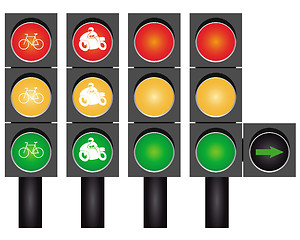 Image showing Four road traffic lights