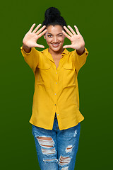 Image showing Woman showing ten fingers