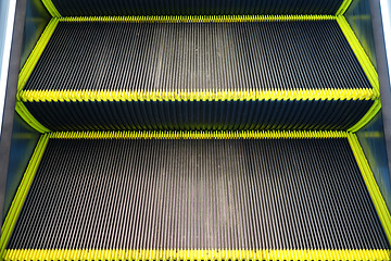 Image showing Empty escalator stairs