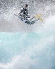 Image showing Water drops and surfing