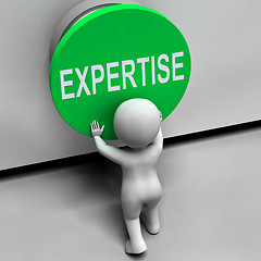 Image showing Expertise Button Means Skilled Specialist And Proficiency