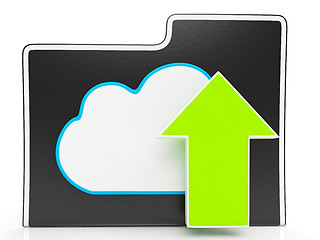 Image showing Upload Arrow And Cloud File Shows Uploading