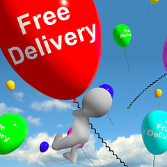 Image showing Free Delivery Balloons Showing No Charge Or Gratis To Deliver