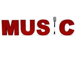 Image showing Music Word And Mic Shows Talent Show Or Concert
