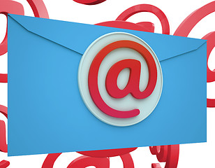 Image showing Email Icon Shows Online Mailing Communication Support