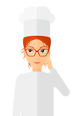 Image showing Chef pointing forefinger up.