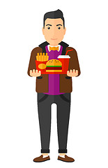 Image showing Man with fast food.