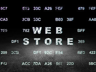 Image showing Web development concept: Web Store in grunge dark room