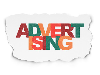 Image showing Advertising concept: Advertising on Torn Paper background