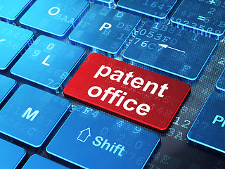 Image showing Law concept: Patent Office on computer keyboard background