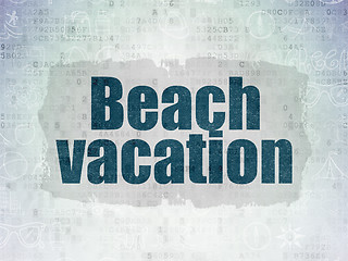 Image showing Vacation concept: Beach Vacation on Digital Paper background