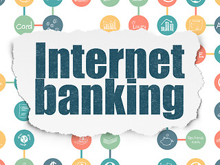 Image showing Money concept: Internet Banking on Torn Paper background