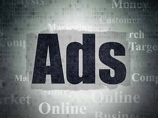 Image showing Marketing concept: Ads on Digital Paper background