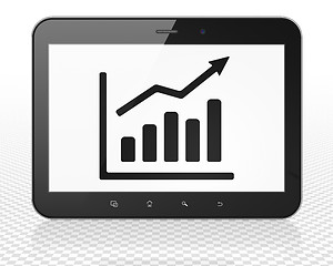 Image showing News concept: Tablet Pc Computer with Growth Graph on display