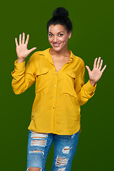 Image showing Woman showing ten fingers