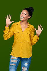 Image showing Woman showing ten fingers